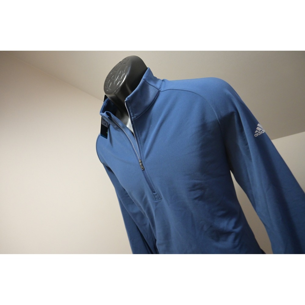 Adidas Golf 1/4 Zip Pullover Jacket Mens‎ Medium Blue Long Sleeve Athletic NWT